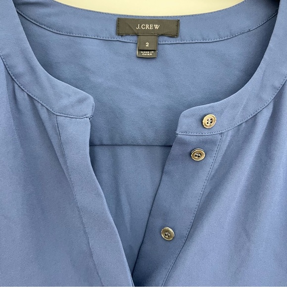 J. Crew Rolled Sleeve Blue Blouse - Picture 3 of 4